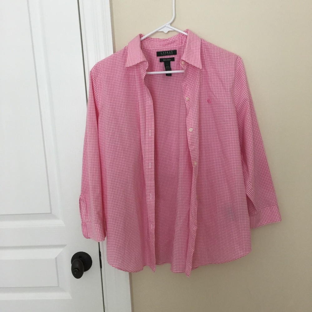 Lauren Ralph Lauren Plaid Pink Button-Down